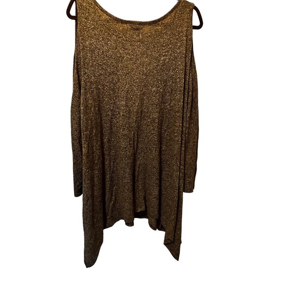 🍒 2/$20 🍒 Soft Charcoal Gray Long Sleeve Cold Shoulder Hi-Lo Dress sz 2X - Picture 4 of 7